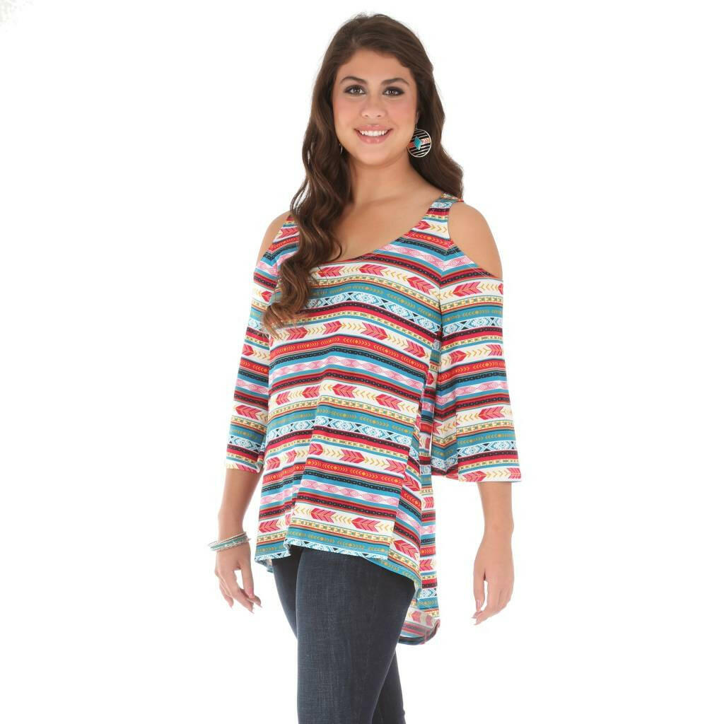 Wrangler Women's Cold Shoulder Shirt Medium.