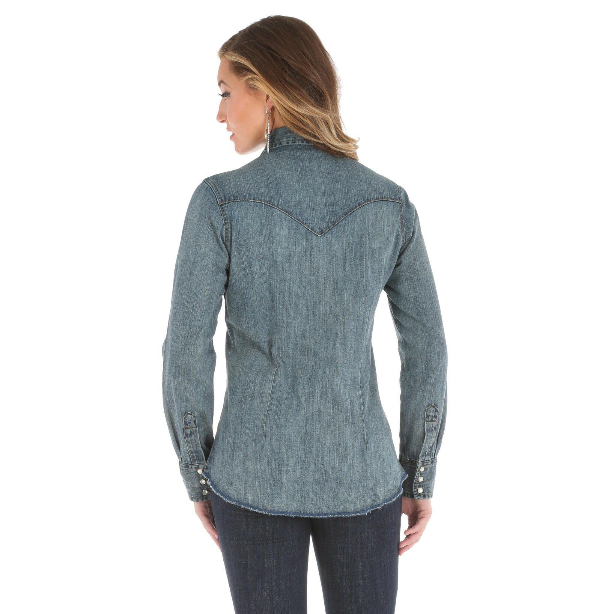 Wrangler Women's Denim Snap Front Shirt.
