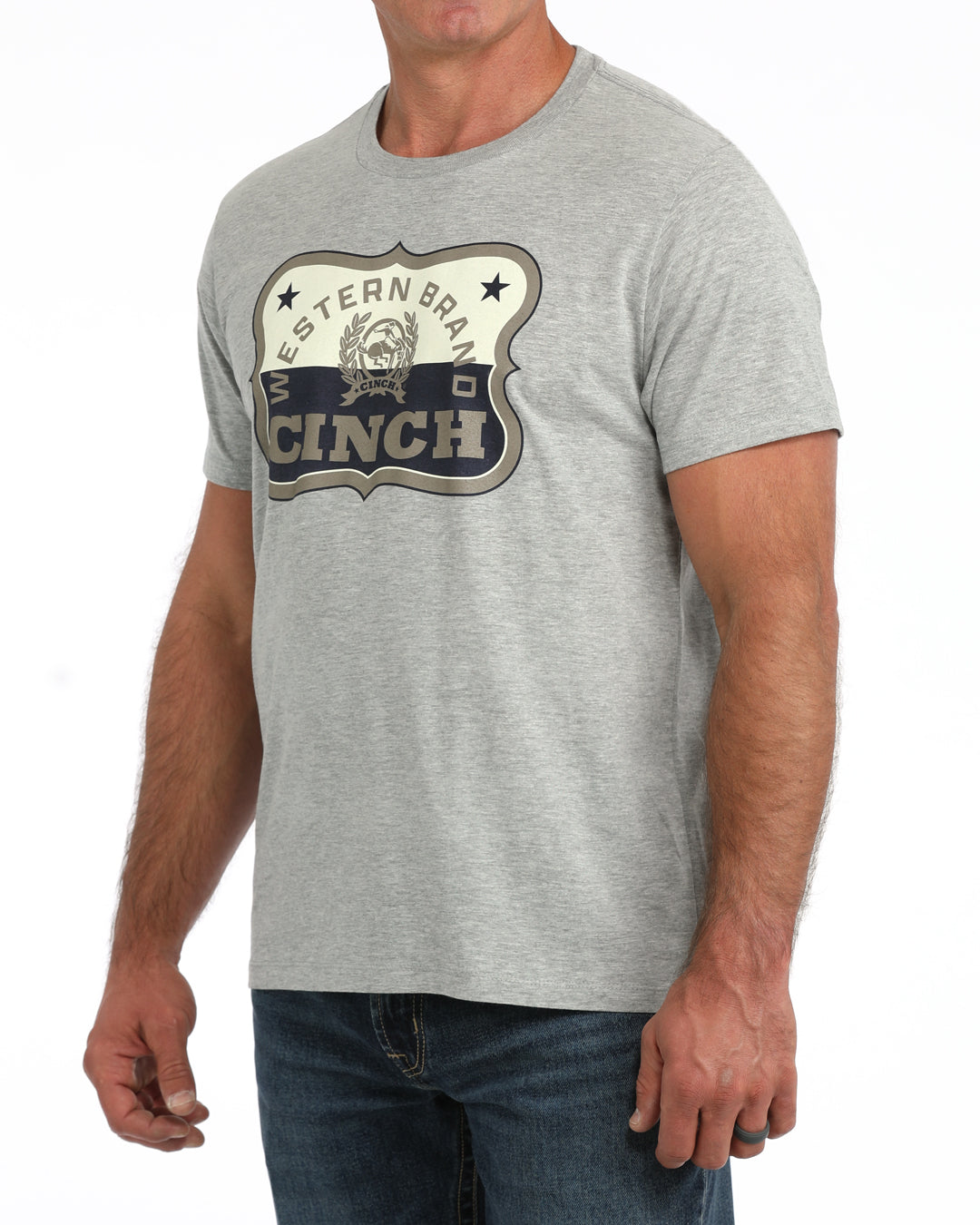 Cinch Mens Gray Buckle T-shirt MTT1690747.