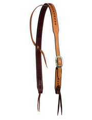 Cowboy Tack Leather Rough Out Buckstitched Cowboy Knot Slip Ear Headstall WS2015020202114