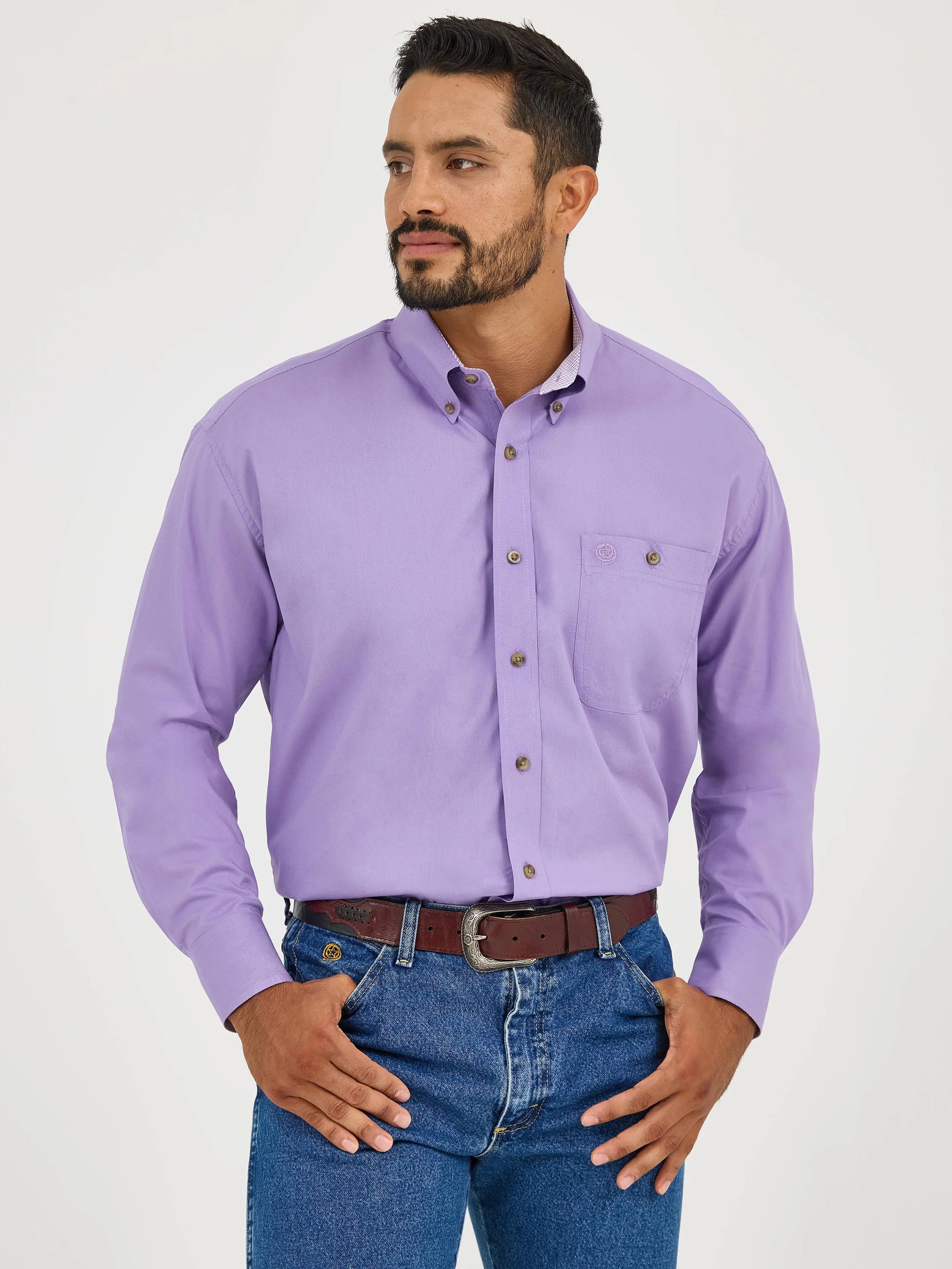 Wrangler Men's George Strait Purple Shirt 2365382