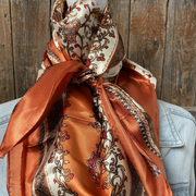Rodeo Drive Orange Cream Floral Wild Rag WR2179