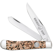 Whiskey Bent Floral Tooled Trapper Knife WB11-06