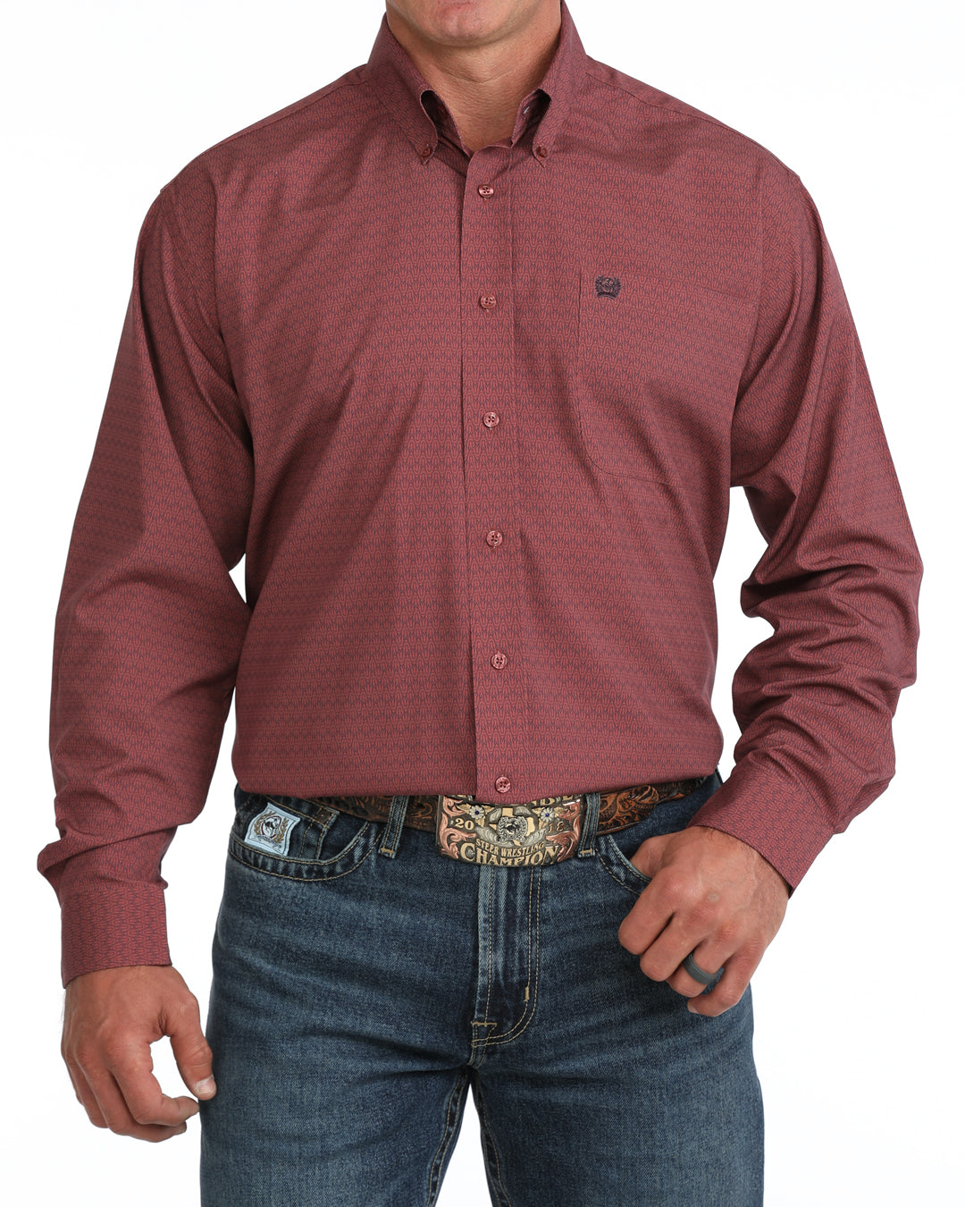 Cinch Men's Horse Print LS Arenaflex Button MTW1106157.