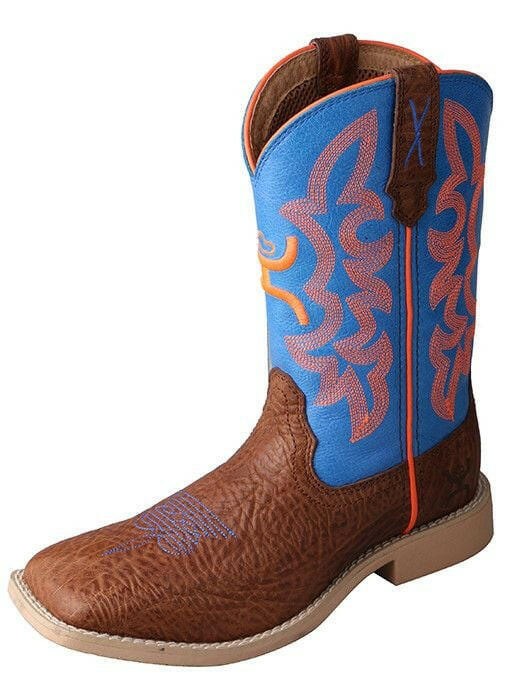 Twisted X Kid's Blue and Orange Hooey Boot.