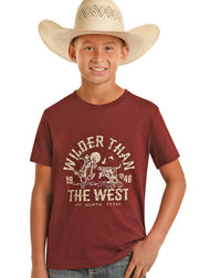 Rock & Roll Boy's Burgundy Graphic Tee BB21T03683
