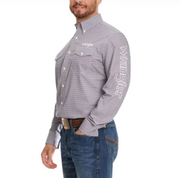 Wrangler Men's Navy Printed Long Sleeve Shirt 112344432