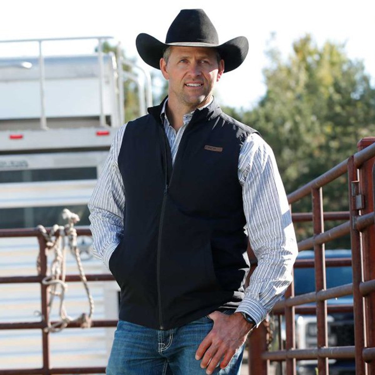 Cinch Men's Black Canvas Vest MWV1927001