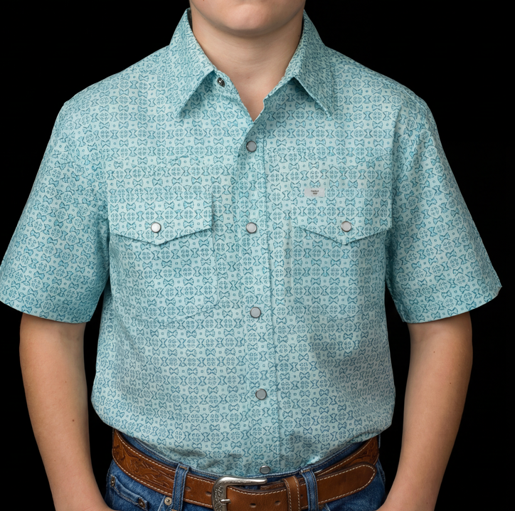 FERRELL BOYS GRN PIERCE SS SNAP KPS3026112.