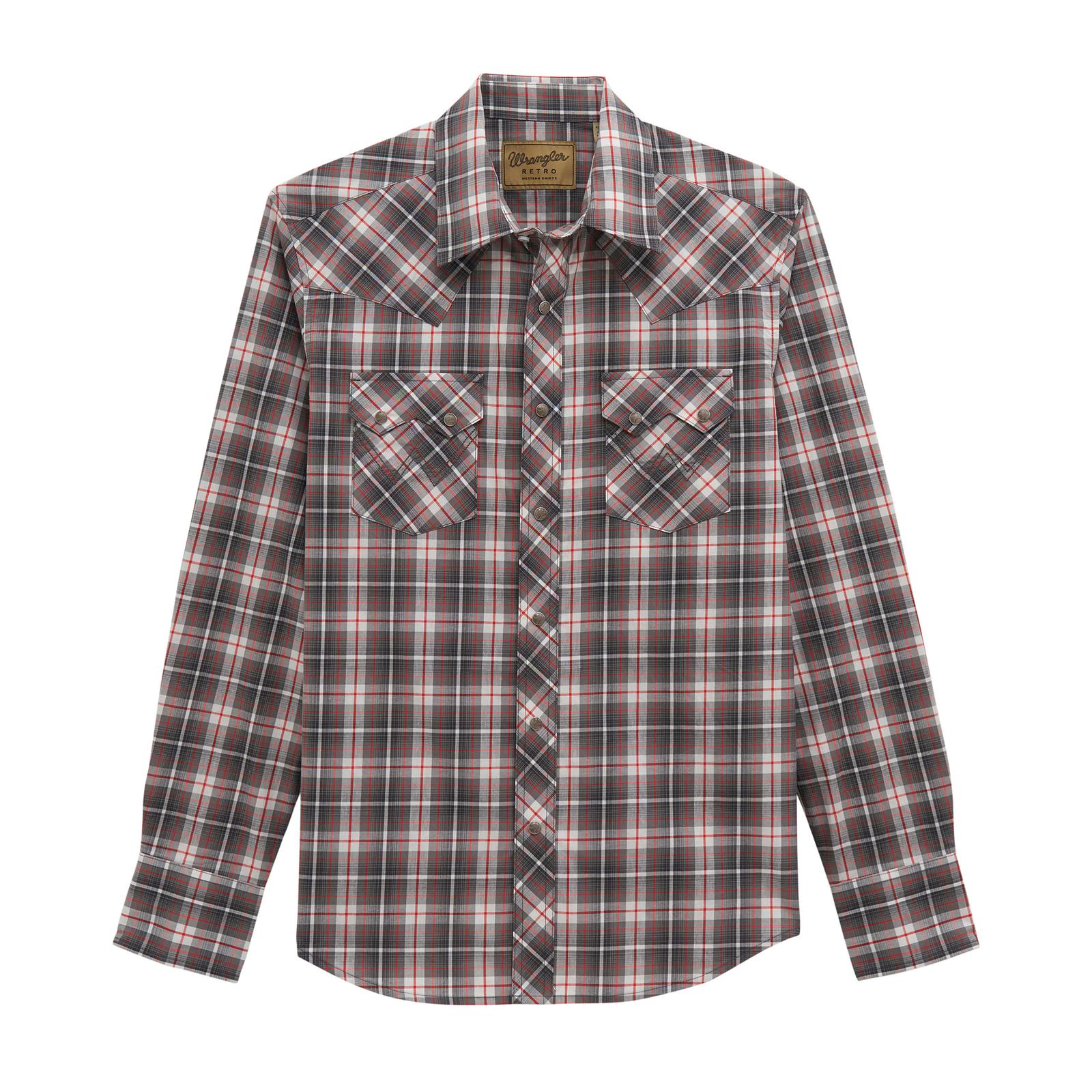 Wrangler Plad Modern Fit Butt LS  Red/ Wht/ Blk 112381876.