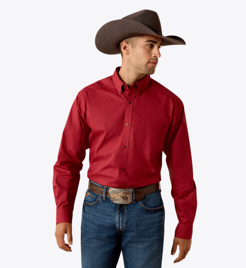 Ariat Men's Brick Red Tito Classic Fit Shirt 10071605