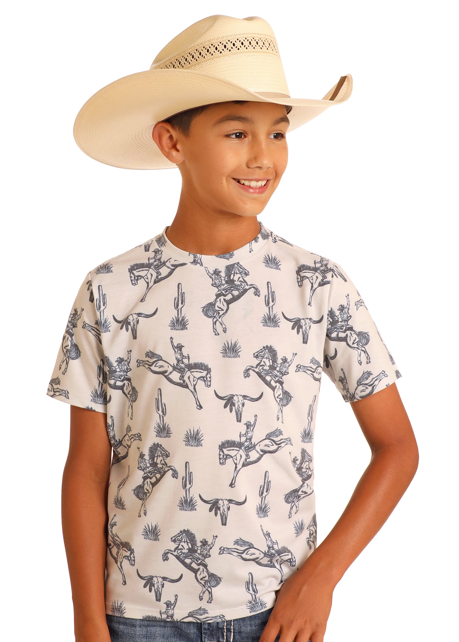 Rock & Roll Cowboy Boy's Bronco Printed Tee