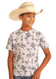 Rock & Roll Cowboy Boy's Bronco Printed Tee